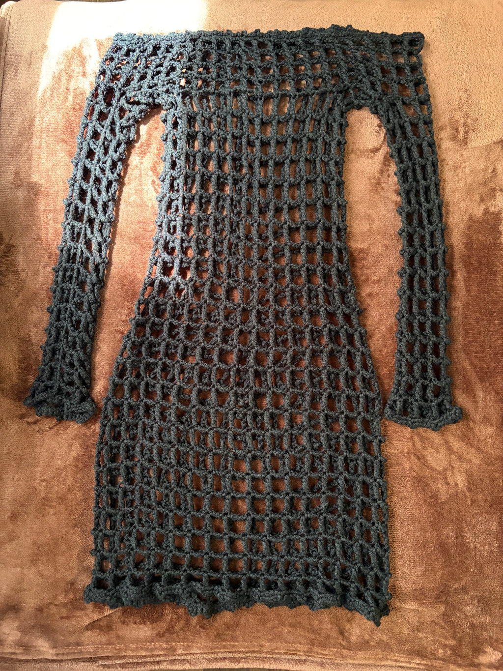 Black Off the Shoulder Fishnet Dress