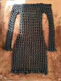 Black Off the Shoulder Fishnet Dress