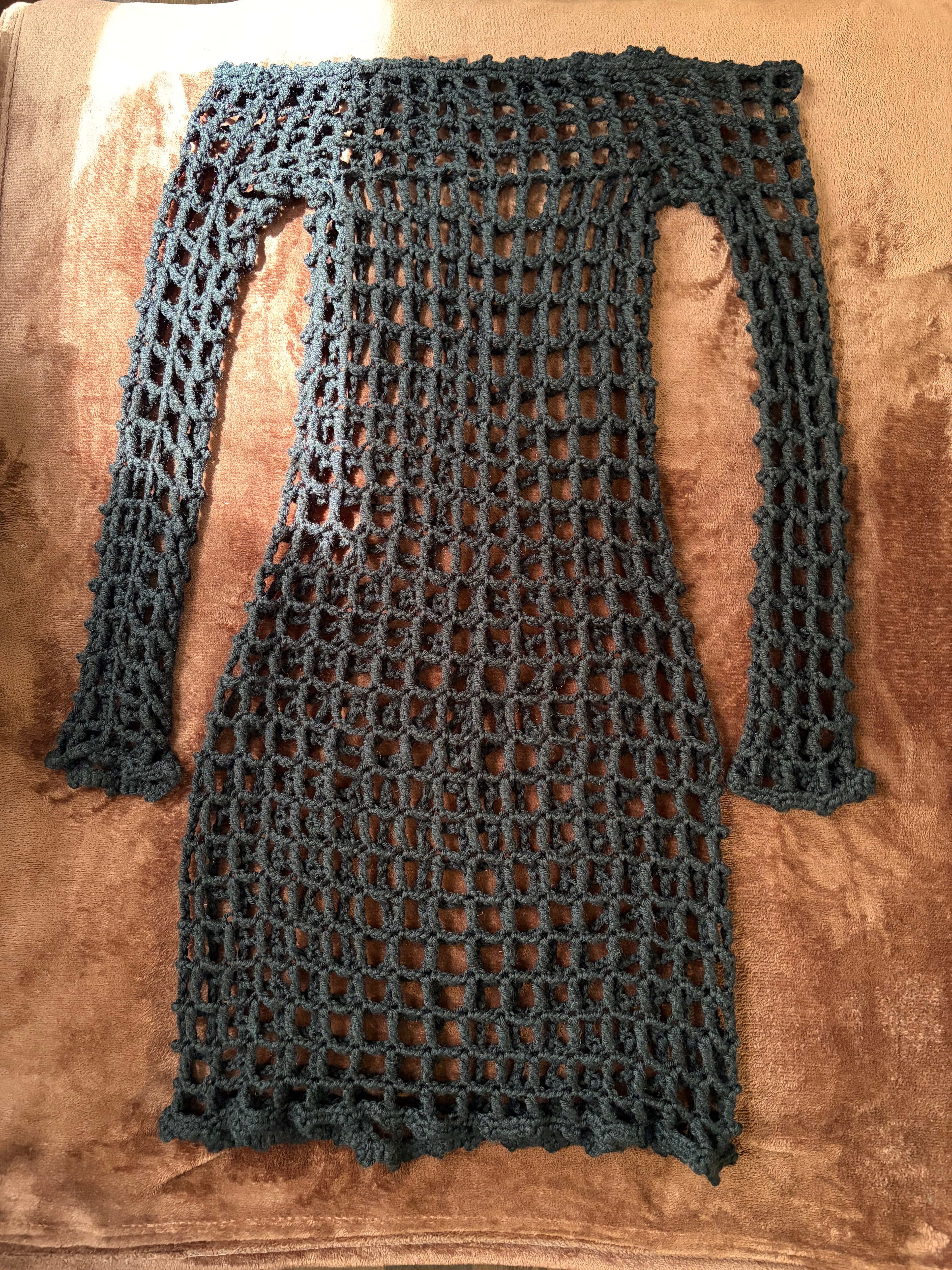 Black Off the Shoulder Fishnet Dress