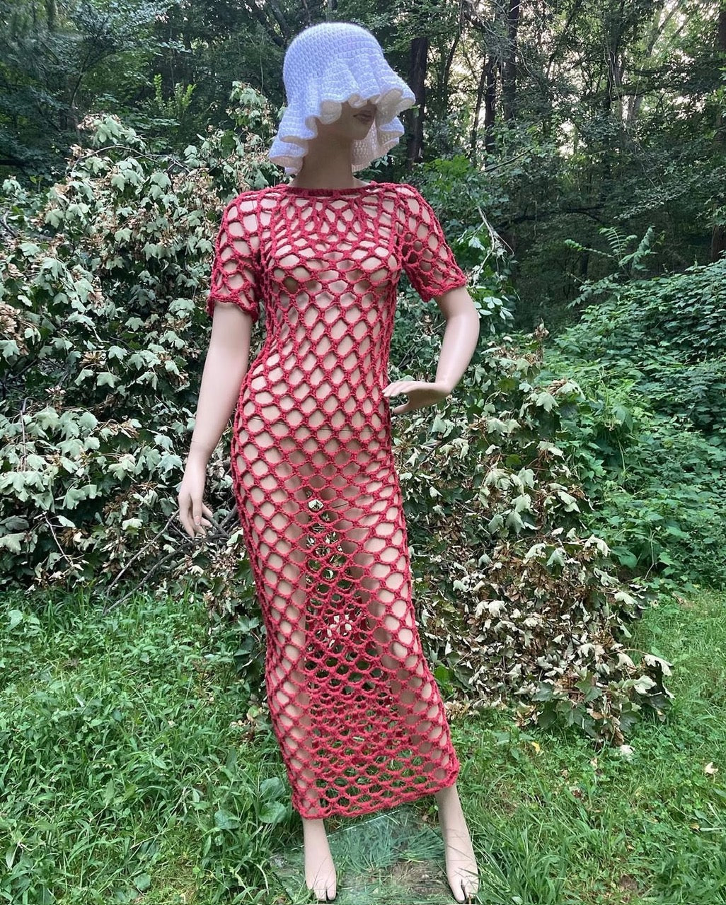 Dark Pink Mesh Dress